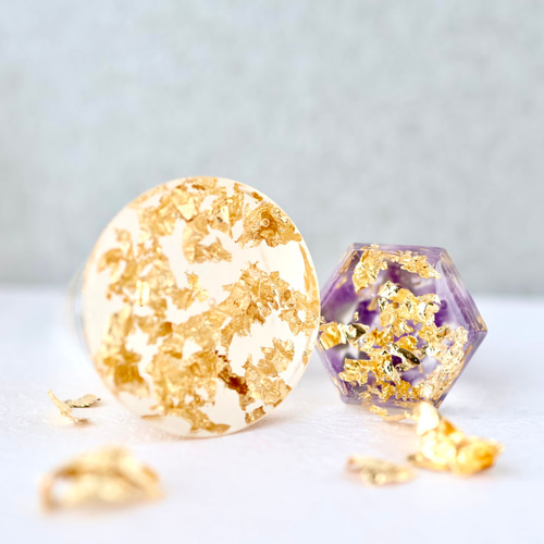 送料無料】インテリア盛り塩 特大サイズ 金箔 ゴールド オーロララメ