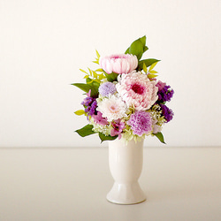 【仏花】紫とグリーンの鎮魂供花【供花】 2枚目の画像