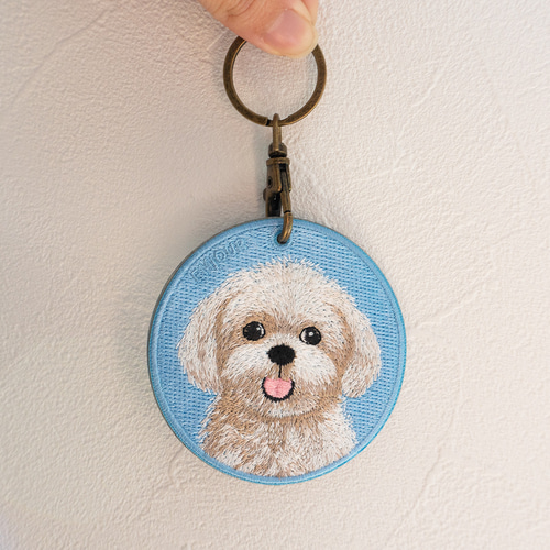 専用 ハンドメイド 刺繍 シーズー ストラップ ミニバッグキーホルダー