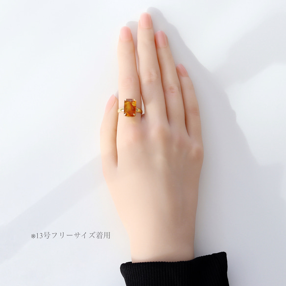 gemstone jewelry 琥珀のリング 6枚目の画像