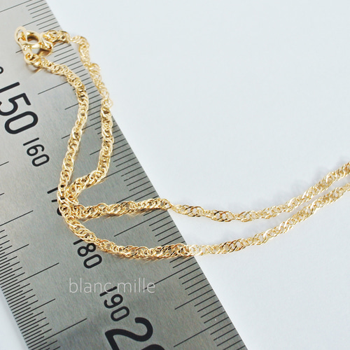 No.n-1.85-473-a○*K18ネックレス ○* 18金無垢 ダブル No.n-1.85-473-a○*K18ネックレス ○* 18金無垢 ダブル