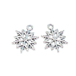 特價「4 件 300 日元，含運費」 ejp443 約 15*20 mm 雪花吊飾 古董銀 第1張的照片