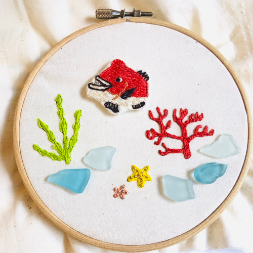 コブダイのワッペン キーホルダー ボールチェーン ブローチ