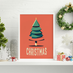 クリスマスツリーのポスター / i1643 / 雪の夜、赤い車や雪だるま、クリスマスツリーなど　インテリアポスター 5枚目の画像