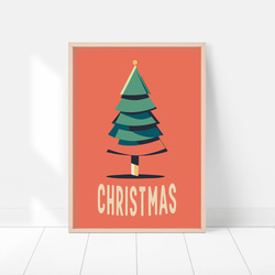 クリスマスツリーのポスター / i1643 / 雪の夜、赤い車や雪だるま、クリスマスツリーなど　インテリアポスター 6枚目の画像