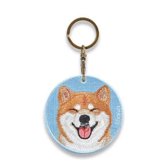 キーホルダー 犬 刺繍 柴犬 しばいぬ 日本犬 プレゼント 両面