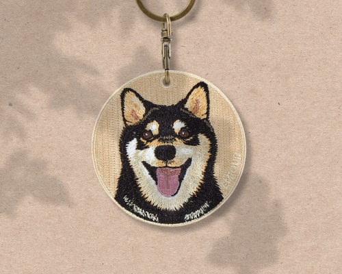 キーホルダー 犬 刺繍 柴犬 黒柴 日本犬 プレゼント 両面 キーホルダー 犬 刺繍 柴犬 黒柴 日本犬 プレゼント 両面