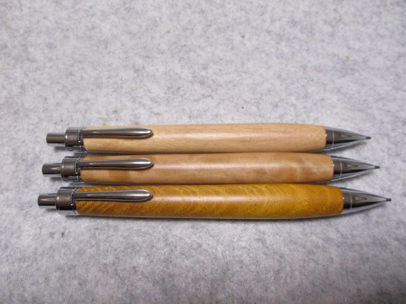 木軸シャープペンシル 3本セット 木軸ボールペン、シャープペンシル