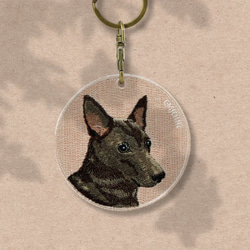 キーホルダー 犬 刺繍 台湾犬 プレゼント 両面 ストラップ バッグチャーム ペットロス ギフト or-045 1枚目の画像