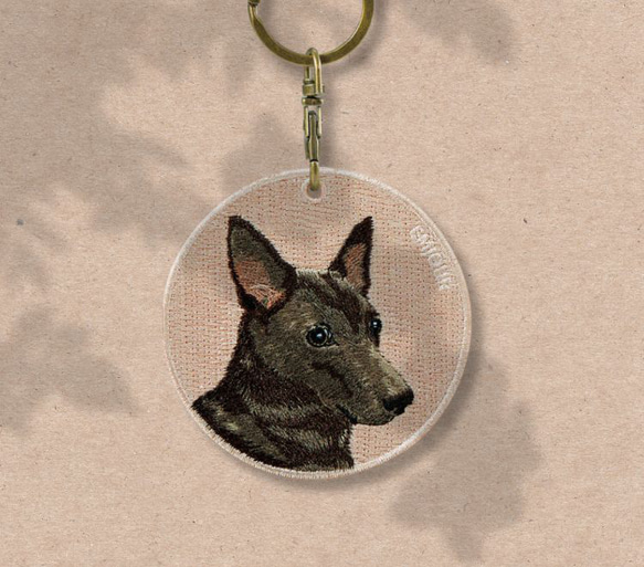 キーホルダー 犬 刺繍 台湾犬 プレゼント 両面 ストラップ