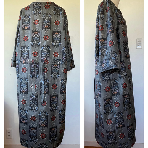 着物リメイクロングコート/大島紬 コート Futari 通販 16838836 着物リメイクロングコート/大島紬 コート Futari 通販 16838836