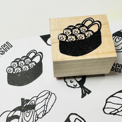 お寿司はんこセット＊ラバースタンプ8個セット＊RS044_y はんこ