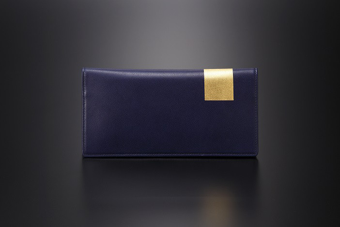 再販スタート！　BYOBU　長財布　藍色　～京都の金箔押し仕上げ～