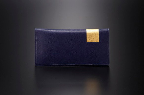 再販スタート！ BYOBU 長財布 藍色 ～京都の金箔押し仕上げ～ 長財布