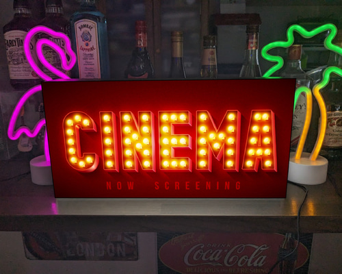 【文字変更無料】映画 シネマ シアター ムービー 看板 置物 雑貨 ライトBOX 文字変更無料】映画 シネマ シアター ムービー 看板 置物 雑貨