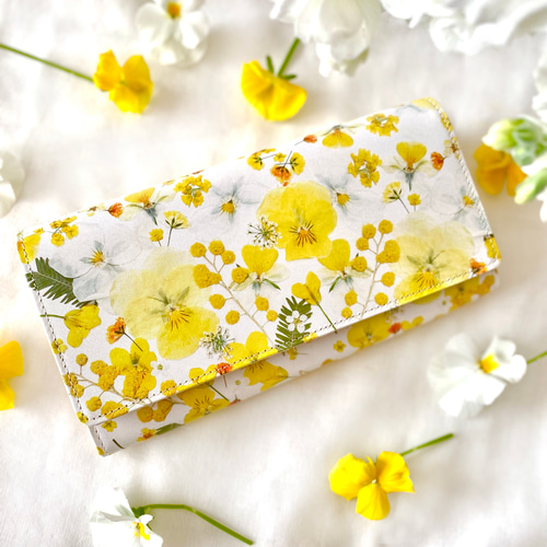 押し花ミラー❤️ビオラ 受注製作》押し花コンパクトミラー/手鏡 ＊pretty＊ 手鏡 Lemon no