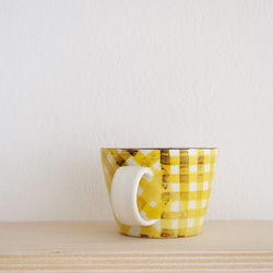 黄色ギンガムマグカップ（sn : 385） 4枚目の画像