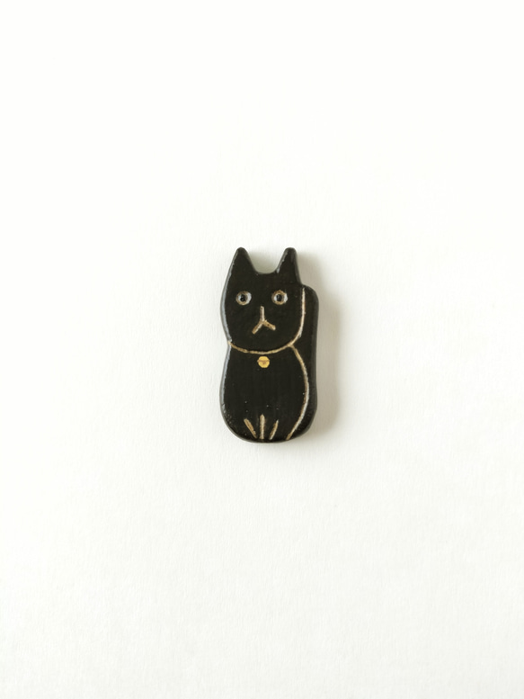 黒猫のブローチ 1枚目の画像