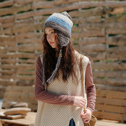 グラデーションニット帽 ハンドメイド apollonstore 古着 グラデーションニット帽 ハンドメイド apollonstore 古着