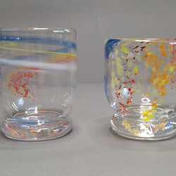 日本酒2個セット虹スパイラルグラスコップRainbow Spiral Sake Glass Set of 2 2枚目の画像