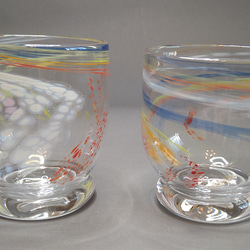 ロックグラス2個セット虹スパイラルRainbow Spiral Rocks Glass Set of 2 4枚目の画像