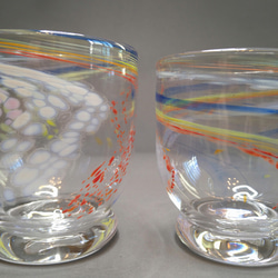 ロックグラス2個セット虹スパイラルRainbow Spiral Rocks Glass Set of 2 2枚目の画像