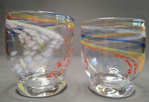 ロックグラス2個セット虹スパイラルRainbow Spiral Rocks Glass Set of 2 2枚目の画像