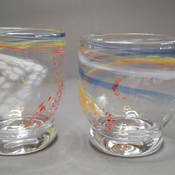 ロックグラス2個セット虹スパイラルRainbow Spiral Rocks Glass Set of 2 5枚目の画像