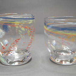 ロックグラス2個セット虹スパイラルRainbow Spiral Rocks Glass Set of 2 3枚目の画像