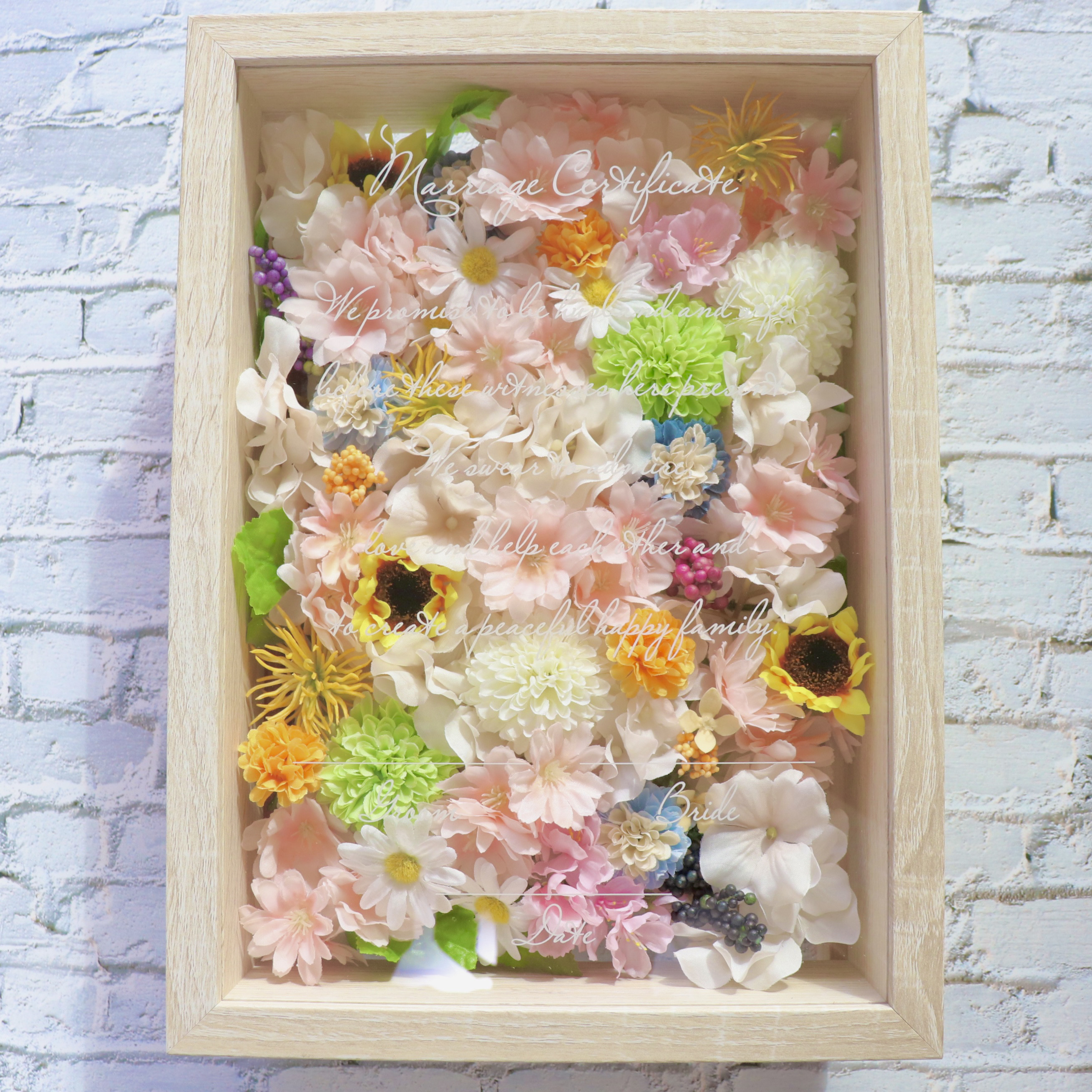 ✨新作✨ ゲスト参加型結婚証明書♡ ウェディング フラワー ハンドメイド 造花 ゲスト参加型 フラワー結婚証明書】 その他オーダーメイド Celestial