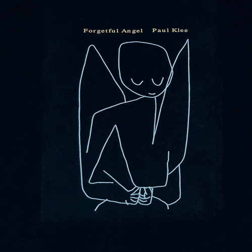 パウル・クレー「忘れっぽい天使」 黒額付き パウル・クレー 忘れっぽい天使 綿5.6オンスTシャツXLサイズ黒 Tシャツ