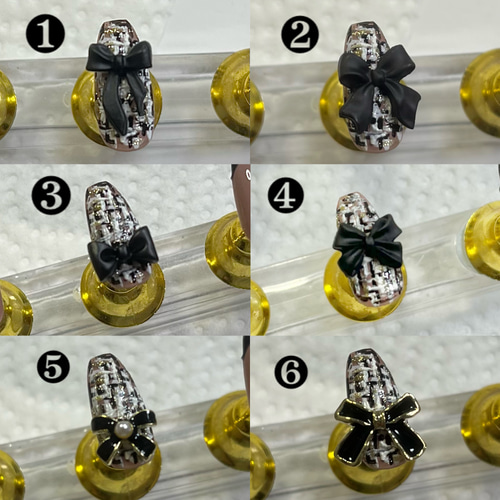 No.82】フレンチツイード♡ぷっくりキルティング ワンホン ネイル