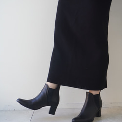 柔らかい革で脱ぎ履きしやすい便利なサイドゴアブーティ★ブラック ダークブラウンz652 日本製本革 5枚目の画像
