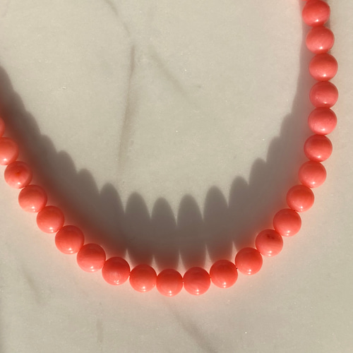 一点もの✨約5mm✨サーモンピンク珊瑚のネックレス✨ ネックレス