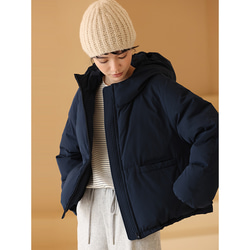 La Mode ネイビー ダウンジャケット 44 ラメ入り