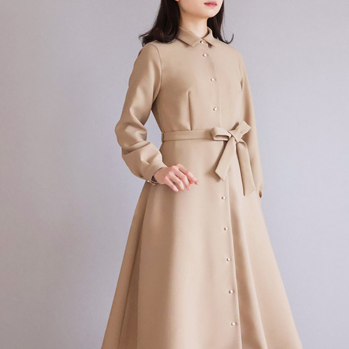 t0237／新品未使用✨エイミーロウ［38］ロングワンピース　リボンベルト付き STYLEMIXER | アイラインリボンベルトワンピース (ワンピース(ロング