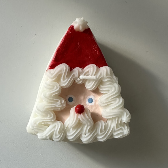 【X'smasパーティーに♡】サンタケーキキャンドル┃　円形/三角形　┃　キャンドルホルダー　クリスマスキャンドル　 3枚目の画像