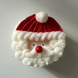 【X'smasパーティーに♡】サンタケーキキャンドル┃　円形/三角形　┃　キャンドルホルダー　クリスマスキャンドル　 2枚目の画像