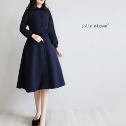 キルティングジャガード ドッキングワンピース【ダークネイビー