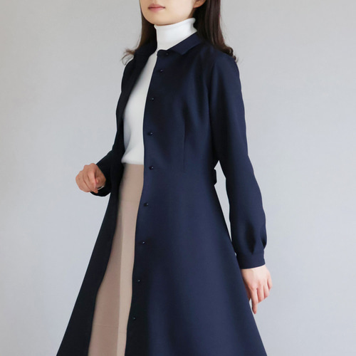 春コートにも変身◎】リボンベルト付き ワンピース【ブラック  