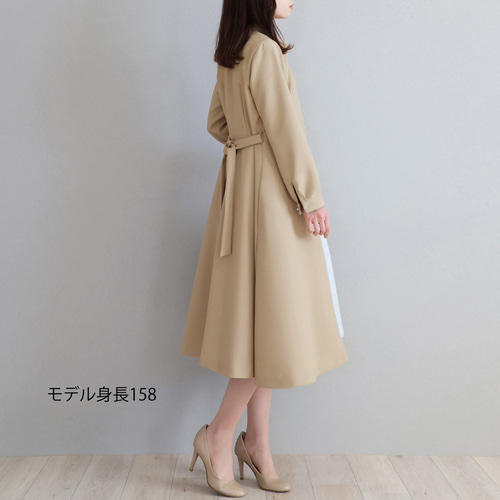 春コートにも変身◎】リボンベルト付き ワンピース【ブラック  