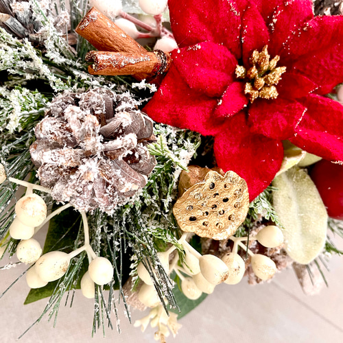 No.xmas-14463/大型クリスマスリース23-(1)43x42cm/アーティフィシャル