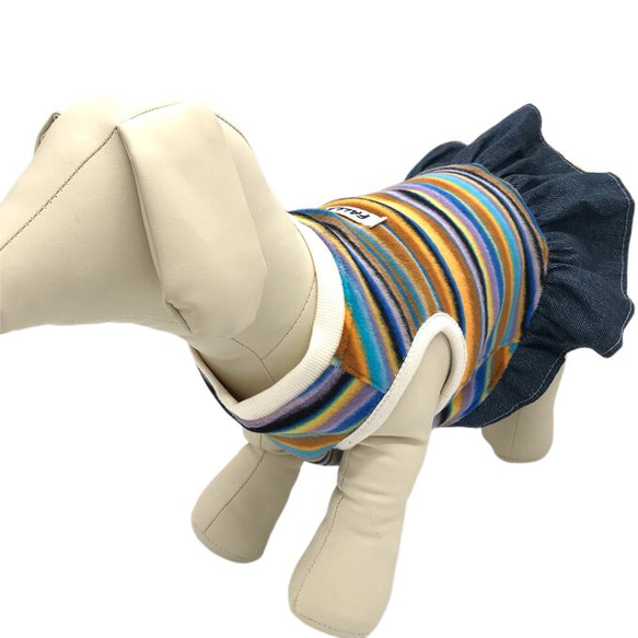 超小型犬 服 犬服 フリース スカート カラフル ペット服 冬 チワワ ティーカップ トイプードル 豆柴 小型犬 パピー 4枚目の画像