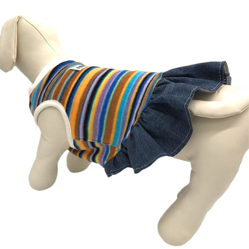 超小型犬 服 犬服 フリース スカート カラフル ペット服 冬 チワワ 