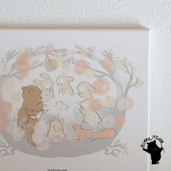藝術面板布藝面板室內繪畫斯堪的納維亞冬季*聖誕節北極熊熊兔子狐狸狐狸 第4張的照片