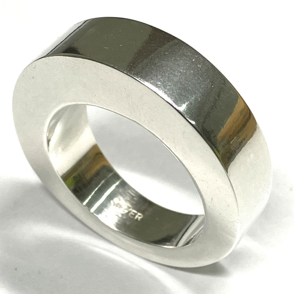 プラチナ？シルバー？リング！サイズ16号 シルバーリング○極幅7mm！20g！○16号 silver925 刻印無料 /MSR-8692