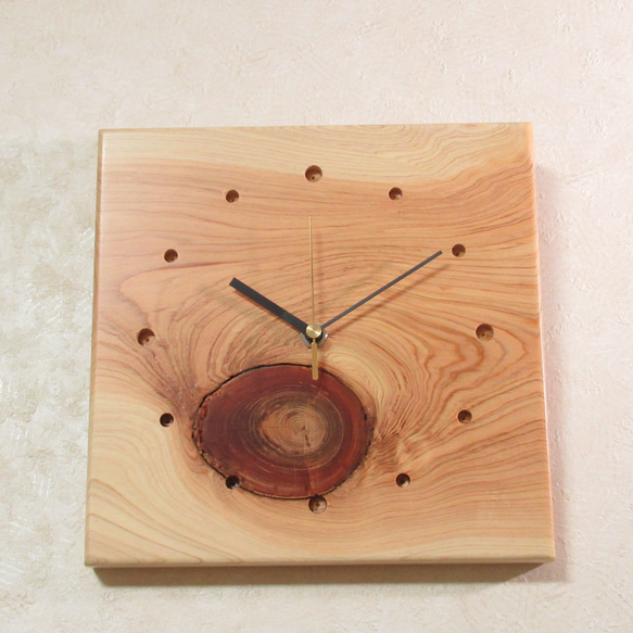 3月の誕生木《桧》木製時計（掛け時計）81 4枚目の画像