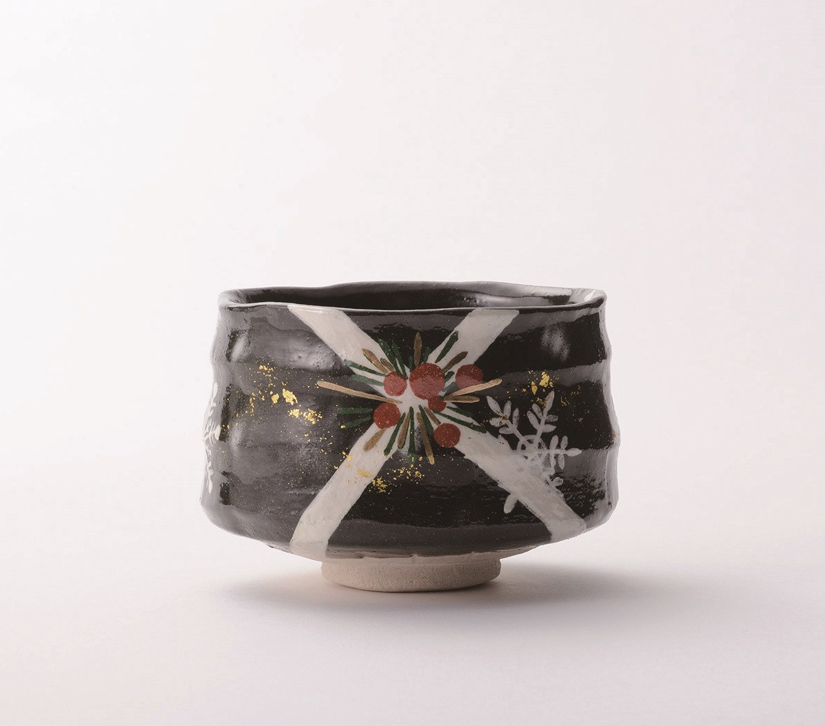 楽焼茶碗〚おしゃれなクリスマス〛 抹茶碗　茶道具　クリスマス　手描き　楽入印