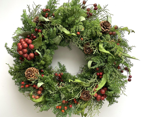 針葉樹のクリスマスリース(27㎝) リース Florist lugna 通販 16840119