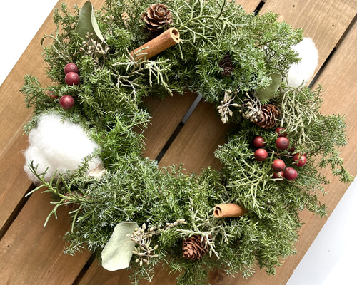 針葉樹のクリスマスリース(25㎝) リース Florist lugna 通販 16840147